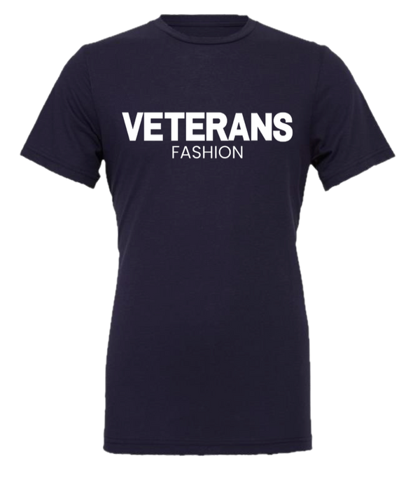 Unisex Veterans Fashion Jersey Tee - Small / Navy