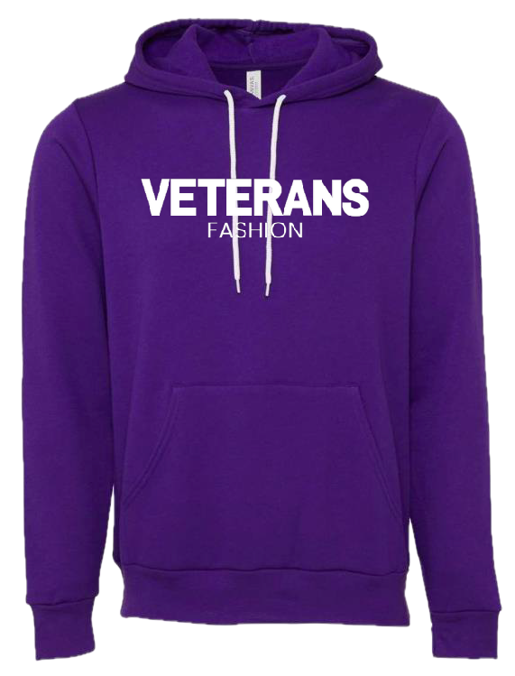Unisex Veterans Fashion Fleece Hoodie - Team Purple / S