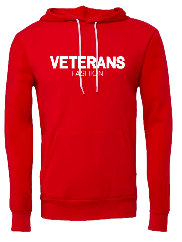 Unisex Veterans Fashion Fleece Hoodie - Red / S